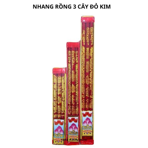 Nhang 3 cây rồng đỏ kim