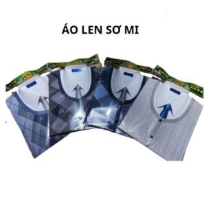 Áo len sơ mi cổ đứng