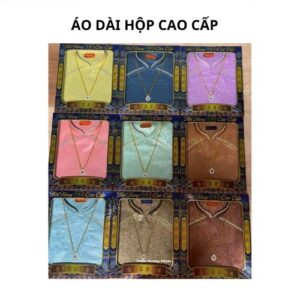 Áo dài cổ đứng hộp
