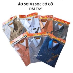 Áo sơmi màu cổ đứng