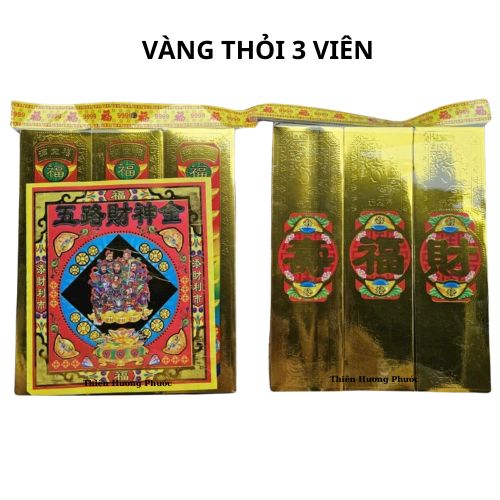 Vàng thỏi hoa 3 viên
