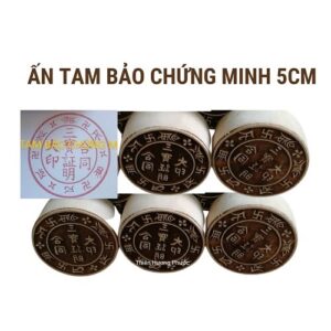 Ấn tam bảo chứng minh gỗ thị tròn