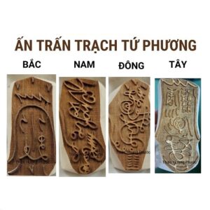Ấn trấn trạch tứ phương gỗ thị