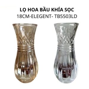 Bình hoa thủy tinh khía sọc 1 cặp
