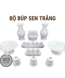 Bộ thờ cúng búp sen trắng 1 bộ