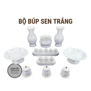 Bộ thờ cúng búp sen trắng 1 bộ
