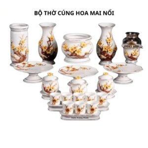 Bộ thờ cúng hoa mai nổi 1 bộ