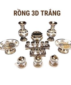 Bộ thờ rồng 3D trắng 1b