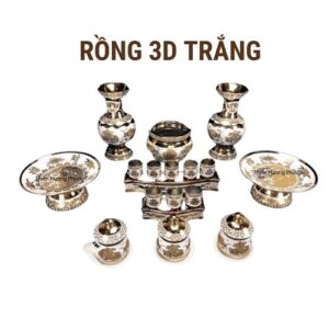 Bộ thờ rồng 3D trắng 1b