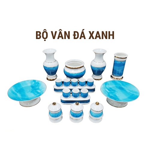 Bộ thờ cúng vân đá xanh 1b