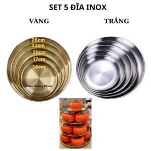 Dĩa inox set 5 Dĩa