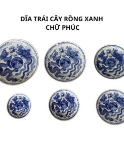 Dĩa trái cây rồng xanh chữ phúc 1 cái