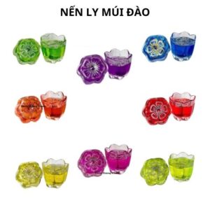 Nến ly múi đào 1 cặp