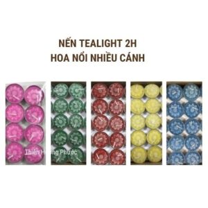 Nến tealight hoa nổi nhiều cánh 5 màu