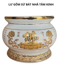 Lư thờ cúng gốm sứ bát nhã tâm kinh
