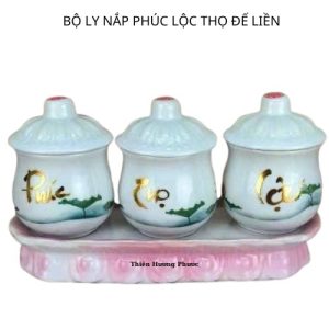 3 ly nắp phúc lộc thọ đế liền hồng