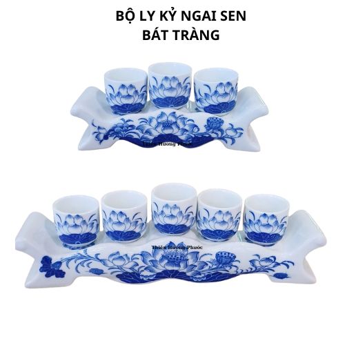 Bộ ly kỷ ngai sen bát tràng