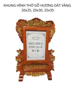 Khung hình thờ gỗ hương dát vàng
