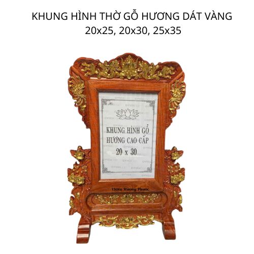 Khung hình thờ gỗ hương dát vàng