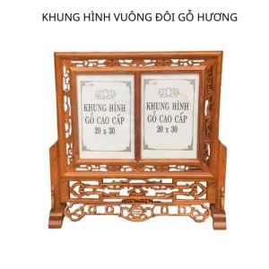 Khung hình vuông gỗ hương đôi