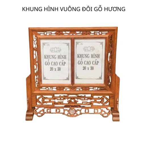 Khung hình vuông gỗ hương đôi
