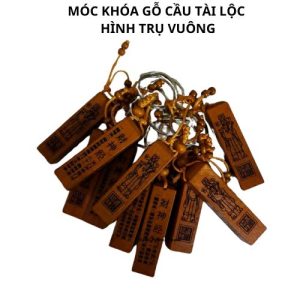 Móc khóa gỗ cầu tài lộc
