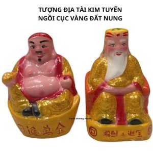 Tượng địa tài kim tuyến ngồi cục vàng
